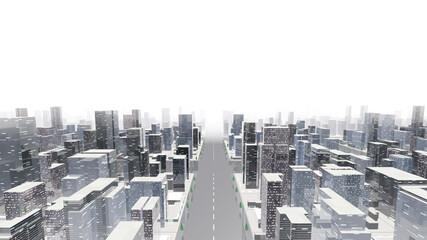 City Building Simple Modern Skyscraper business street 3D illustration background