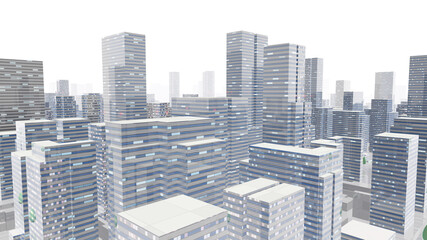 Fototapeta premium City Building Simple Modern Skyscraper business street 3D illustration background