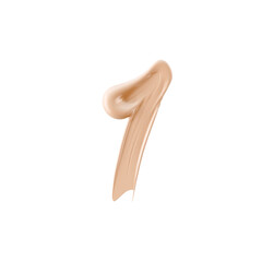 Numeral 1. Cosmetic product smear number One isolated on white background. 3d rendering