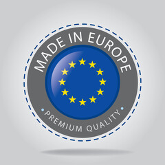 Made in EUROPE Seal, EUROPEAN UNION National Flag (Vector Art)
