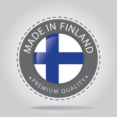 Made in FINLAND Seal, FINNISH National Flag (Vector Art)
