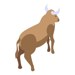 Wildebeest zoo icon. Isometric of wildebeest zoo vector icon for web design isolated on white background