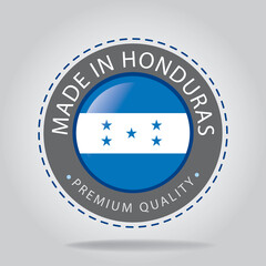 Made in HONDURAS Seal, REPUBLIC OF HONDURAS National Flag (Vector Art)
