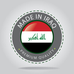 Made in IRAQ Seal, IRAQI National Flag (Vector Art)
