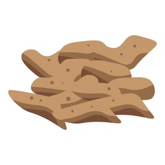 Grilled meat pieces icon. Isometric of grilled meat pieces vector icon for web design isolated on white background