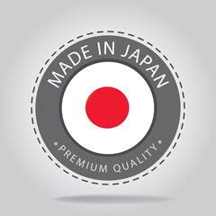 Made in JAPAN Seal, JAPANESE National Flag (Vector Art)
