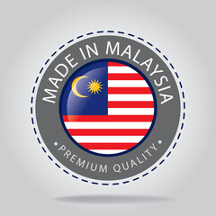 Made in MALAYSIA Seal, MALAYSIAN National Flag (Vector Art)
