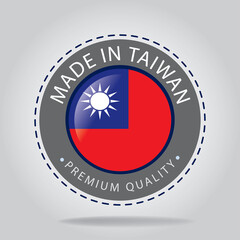 Obraz premium Made in TAIWAN Seal, TAIWANESE National Flag (Vector Art) 