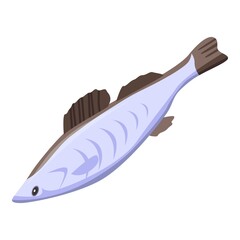 Fish icon. Isometric of fish vector icon for web design isolated on white background