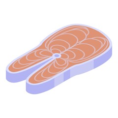 Cutted fish icon. Isometric of cutted fish vector icon for web design isolated on white background
