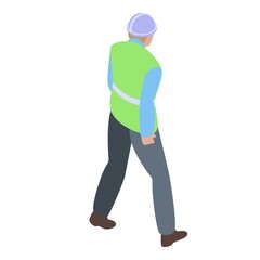 Factory worker icon. Isometric of factory worker vector icon for web design isolated on white background
