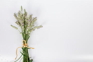 Fototapeta na wymiar purple lavender bouquet white background