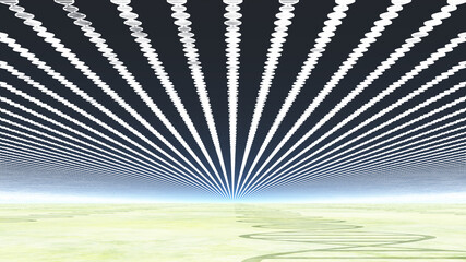 Surreal clouds. DNA strands shapes