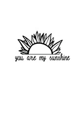 Hand drawn sunflower illustration