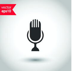 Mic vector icon. Microphone vector icon. Mic sign. Karaoke microphone icon. Broadcast mic sign. EPS 10 flat symbol pictogram.