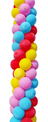 Fototapeta na wymiar bunch of multi-colored balloons on white
