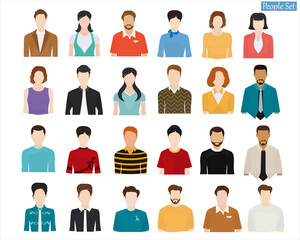 Set of different people on a light background. People of different professions.