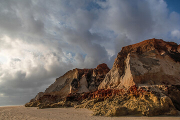 
maze of cliffs on the beach of Canoa Quebrada, Ceara, Brazil