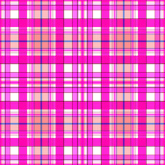 Beautiful checkered pattern of bright stripes and cells. Fuchsia, pink and white colors. 
