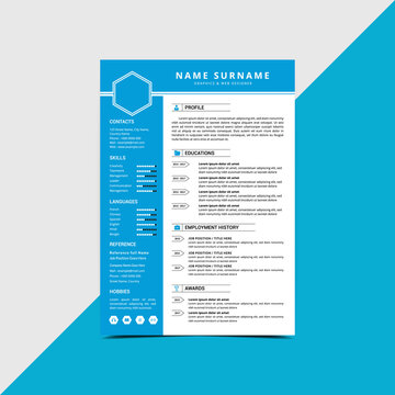 Professional Minimalist modern Resume CV curriculum vitae Template For interview