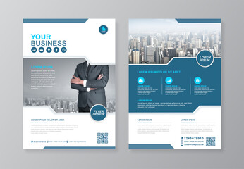 Corporate business cover and back page a4 flyer design template for print