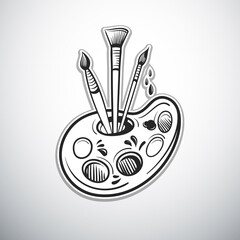 palette outline sketch style vector illustration