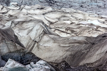View to the ice front of the glacier Flaajokull in the east of Iceland.