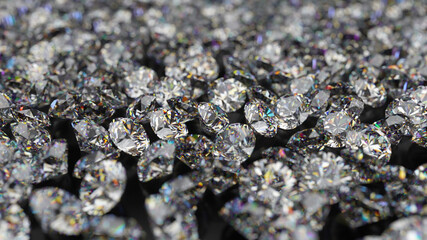 Diamonds Macro Isolated in Black