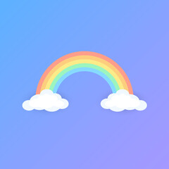 Color Rainbow With Clouds. Pastel shades.