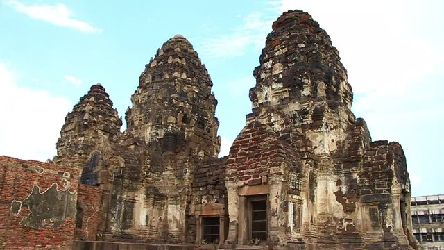 Phra Prang Sam Yot 13th-century temple in Lopburi, Thailand
