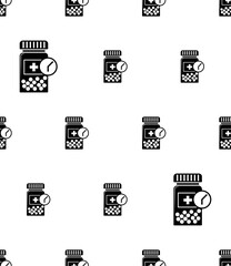 Time To Take Medication Icon Seamless Pattern, Medication Time Alert