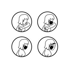 Covid-19 prevention character icon