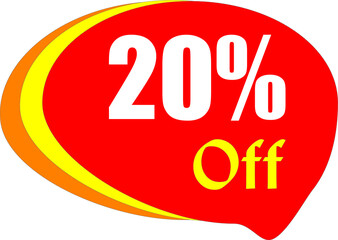 20 Percentage  Off Discount Offer badge sale Vector Graphics