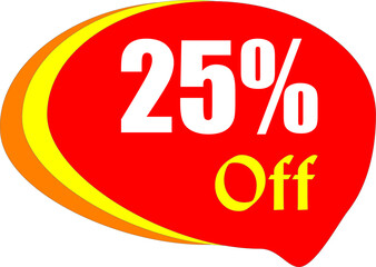 25 Percentage  Off Discount Offer badge sale Vector Graphics