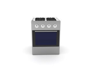 3D Rendering of gas stove