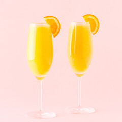 Yellow cocktail on a bright background.