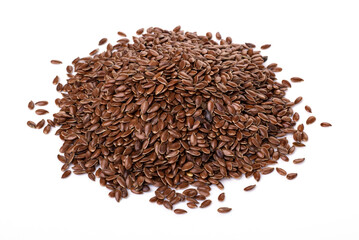 flaxseeds isolated on a white background. proper nutrition and weight loss