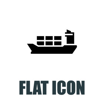 Ship icon. Flat illustration isolated vector sign