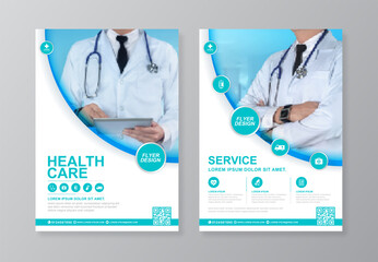 Corporate healthcare and medical cover and back page a4 flyer design template for print