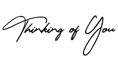 Thinking of You Typography Black Color Text On White Background