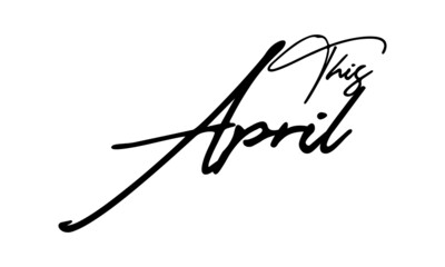 This April Typography Black Color Text On White Background