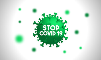 Coronavirus in real 3d illustration concept background