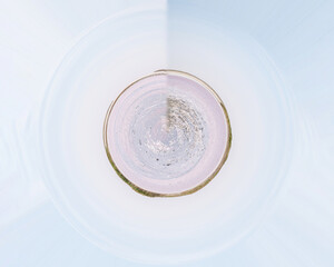 Circular panorama of view on the pink salt Lemurisk lake