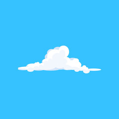 Clear sky with single cloud illustration. Air, heaven, weather. Cloud shape concept. illustration can be used for topics like nature, environment, meteorology