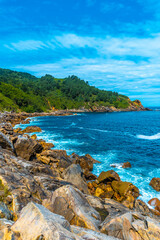 Monte Ulia in the city of San Sebastián, Basque Country. Visit the hidden cove of the city called Illurgita Senadia or Illurgita Senotia. Photo from inside the cove