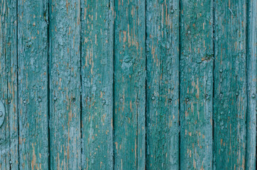 Wood surface. Wooden planks. Old, cracked paint.