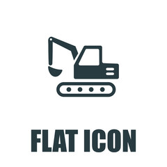 Excavator digger vector icon