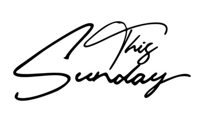 This Sunday Typography Black Color Text On White Background