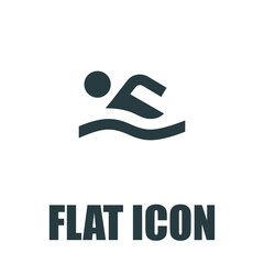 Summer Swim Water Information Flat People Pictogram Icon Isolated on White Background pictogram