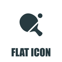 Ping pong table tennis paddle with ball flat vector icon for sports apps and websites pictogram